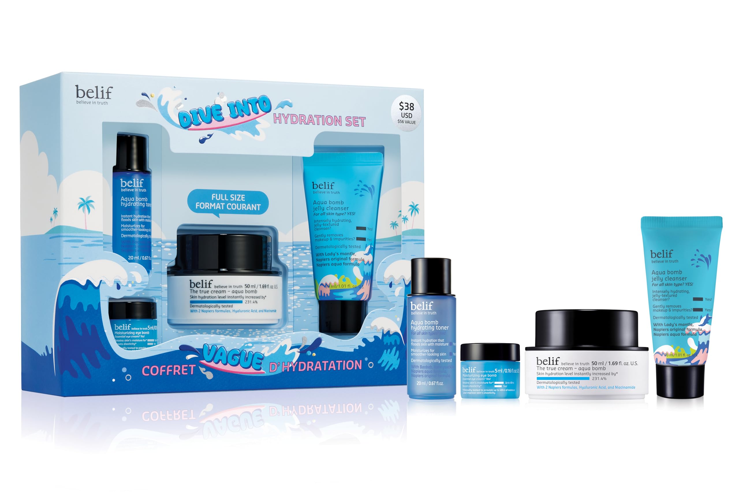 Amazon.com : belif Aqua Bomb Dive Into Hydration Set | Korean Skin
